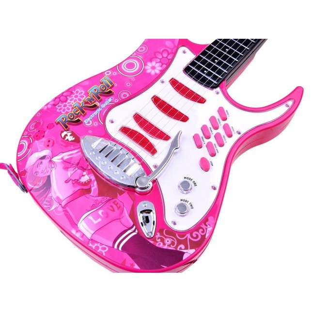 Vaikiška gitara su kolonėle ir mikrofonu