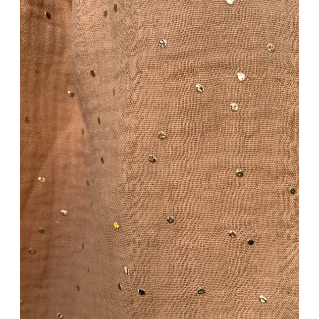 Baldakimas su auksiniais taškeliais (ruda spalva)