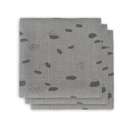 Pilkų taškuotų vystyklų komplektas 70x70cm (3 vnt.)